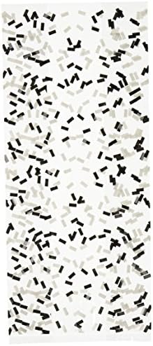 PCL INTERNATIONAL 10 Count Confetti Design Cello Lunch Bag, 5" by 11", Black and White