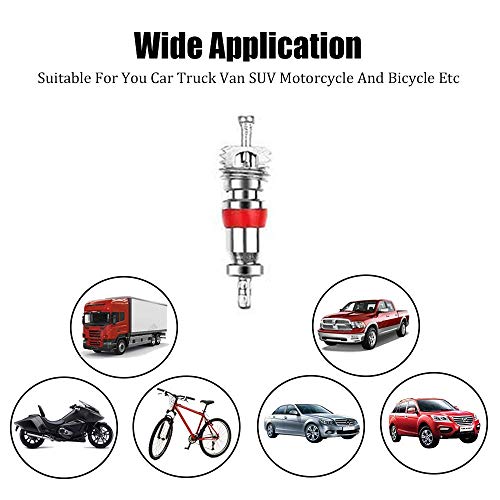 ZHSMS Valve Core Tool Set with Tire Pressure Gauge 20Pcs Valve Cores 10Pcs Tire Valve Caps 4-Way Valve Tool Dual Single Head Valve Core Remover Tire Repair Tool