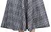 Tanming Women's Elastic Waist Belted Wool Blend Check Plaid Midi Skirt (Medium, Blue)