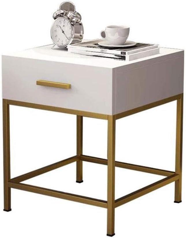 Huahua Chair Simple Modern Bedside Table Nordic Sofa Side Table Gold Wrought Iron Coffee Table Bedroom Solid Wood Side Cabinet