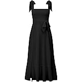 TRONSTORE Women's Fall Wedding Guest Dress Square Neck Sleeveless Side Slit Formal Dresses for Women Cocktail Party Prom