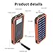 Solar Chargers 30,000mAh,Portable Dual USB Solar Battery Charger Solar Battery Bank for Cell Phone with 6 Led Light for Camping, Hiking, Going to The Beach Or Other Outdoor Activities (Orange)