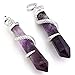 Top Plaza Snake Chakra Healing Pendants for Necklace, Natural Amethyst Rose Quartz Unakite, Opalite, Synthetic Golden Sand Malachite, 6pcs