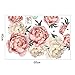 Flowers Wall Sticker Peony Rose, Outivity Waterproof PVC Wall Decals Flowers for Sofa Background Living Room Bedroom Kitchen Nursery Room Decorations (Pink, S)