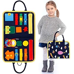 GiftInTheBox Toddler Busy Board Montessori Toys Basic Skills Board for Toddlers Learning Dress, Educational Learning…