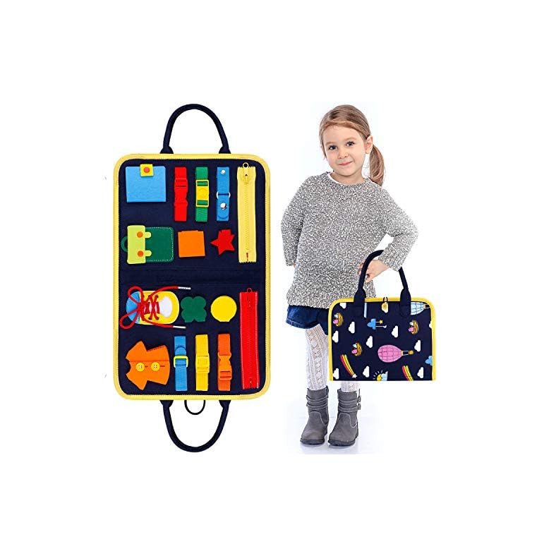 GiftInTheBox Toddler Busy Board Montessori Toys Basic Skills Board for Toddlers Learning Dress, Educational Learning…