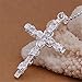 NYKKOLA Jewellery Beautiful Fashion Silver Bead Chain Religion Cross Pendant Necklace
