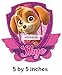 5 Inch Skye Paw Patrol Pup Wall Decal Sticker Pups Puppy Puppies Dog Dogs Removable Peel Self Stick Adhesive Vinyl Decorative Art Kids Room Home Decor Children 5 x 5 inches