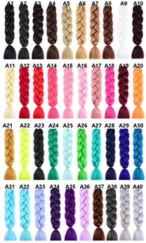 Dilyn Beauty Pure Color 3 Pcs 24 Inch Jumbo Kanekalon Braiding Hair Heat Resistant