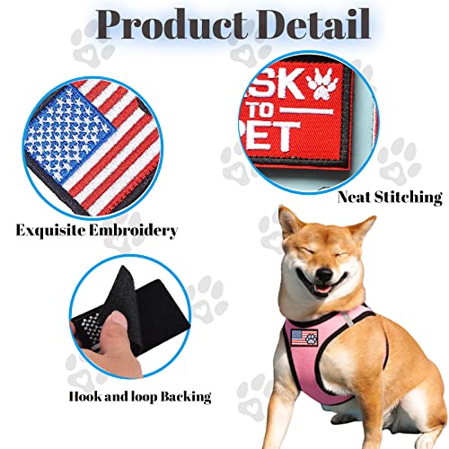 GYGYL 10Pcs Service Dog Patches, Ask to Pet Do Not Pet Patch, Tactical Pet in Training, Embroidered Fastener Hook and Loop Patch for Dog Vest Harnesses Collars