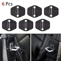 JUST N1 6Pcs Door Lock Decoration Cover Trim for Jeep Wrangler JL 2 4 Door 2018 2019 Auto Sticker Parts Accessories Black