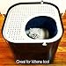 Modkat Top-Entry Litter Box - Reduces Litter Tracking, Swivel Lid for Easy Cleaning, Leak-Proof, Dog Proof - Includes Scoop & Reusable Liner Black