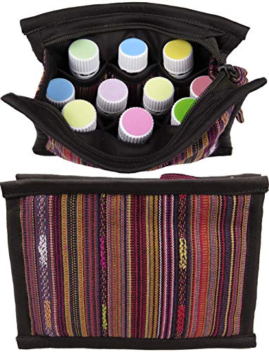 Essential Oil Case For Travel - Medium Size Bag HOLDS 8 OILS - Chic and Compact EO Bags in Multiple Sizes - Perfect size Essential Oil Bag for Purse (Brown)