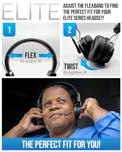 Blue Tiger Elite Ultra 2.0 Wireless Bluetooth Headset – One-Ear Piece Trucker Professional Headset - Bluetooth 5.2 with Microphone – 60 Hours Talk Time, 1200 Hours Standby