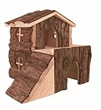 Trixie Pet Products Bjork Natural Wood 2 Story House Md 8 x 7 x 8 Inch