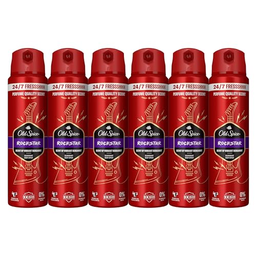 Rockstar Desodorante Spray para Hombre Sin Aluminio, 6x150ml