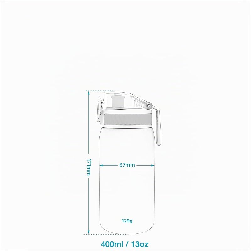 Botella Agua Inox Ligero para Niños, 400ml, Sin Aislamiento, a Prueba de Fugas, Fácil de Abrir, Cerradura Segura, Aptas para Lavavajillas, Fácil de Limpiar, Resistente a Rayones, Aqua