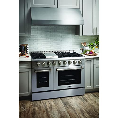 Thor Kitchen HRG4808U 48" Griddle Gas Range with 6 Burners and Double 4
