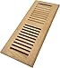 Homewell Red Oak Wood Floor Register, Drop in Vent with Damper, 4x12 Inch, Unfinished