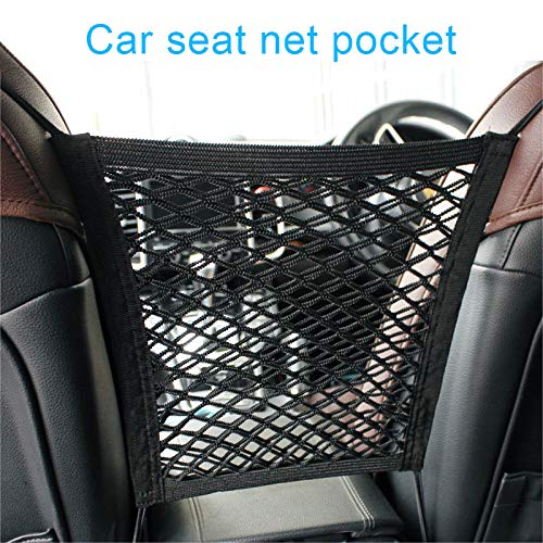 lzndeal Car Seat Mesh Organizer,Oxford Cloth,Pouch Holder,Car Seat Mesh Organizer Storage Cargo Net Pockets Luggage Hook Pouch Holder