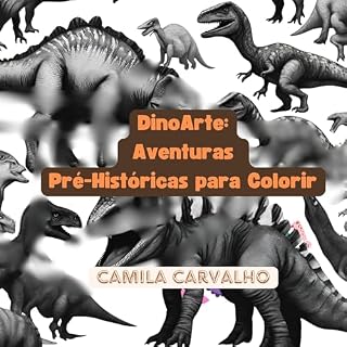 Livro DinoArte: Aventuras Pré-Históricas para Imprimir e Colorir