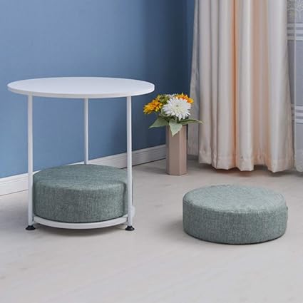 FEI - Computer-Schreibtisch Nachttisch mit Hocker Runder Couchtisch mit Mehreren Funktionen Schlafzimmer Balkon Sofa Beistell