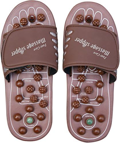 Massage Slipper Jade-tourmaline Rotating Accupressure Foot Slippers (Man/Women) (Medium)
