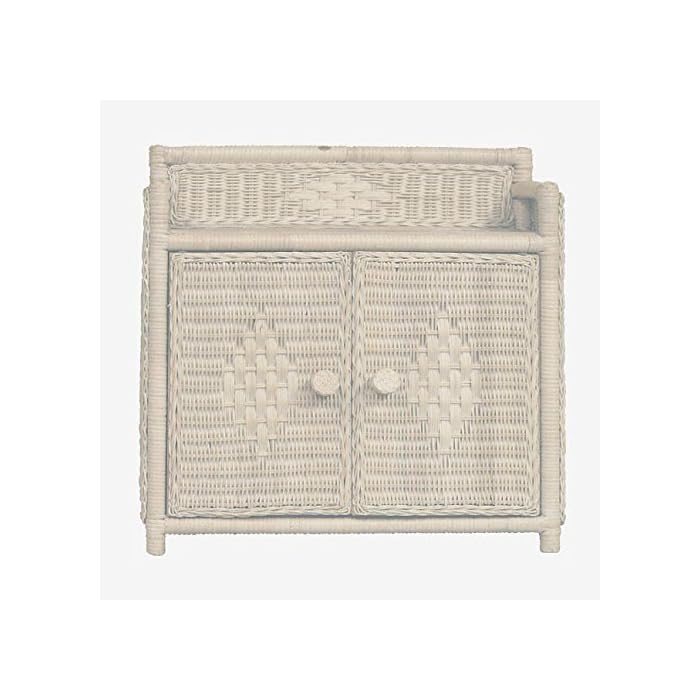 Wicker Bathroom Wall Medicine 2 Doors1 Shelf in White Stain