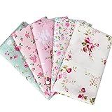 5pc Flowers Quilting Fabric Size 40cm x 50cm