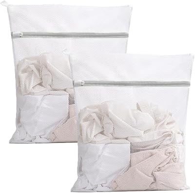 ILLUVA Mesh Laundry Bags with Zips 2 Pcs 30x40cm Durable Net Washing Bags