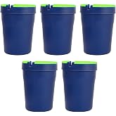 Tuxihapp 5PCS Outdoor Butt Bucket Car Ashtray with Lid for Cup Holder | Glow in The Dark Smokeless Self-Extinguishing Cigarette Ashtray, Smellproof Portable Ash Holder Trash Can for Home Office