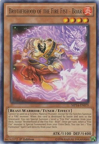 Yu-Gi-Oh! - Brotherhood of the Fire Fist - Boar (MP14-EN079) - Mega Pack 2014 - 1st Edition - Rare
