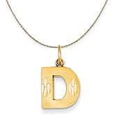 The Black Bow 14k Yellow Gold, Julia, Sm Satin Block Initial D Necklace