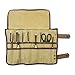 Hide & Drink, Rectangular Tool Roll Up Bag (16 Slots) with Snap Closure, Portable Carry Case for Barbers, Salon Storage Organizer Pouch, Vintage Style, Waxed Canvas