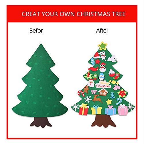 Marysay Felt Christmas Tree Set Ornaments Xmas Decorations Wall Hanging Kids Craft Kits Gifts Party Favors Supplies
