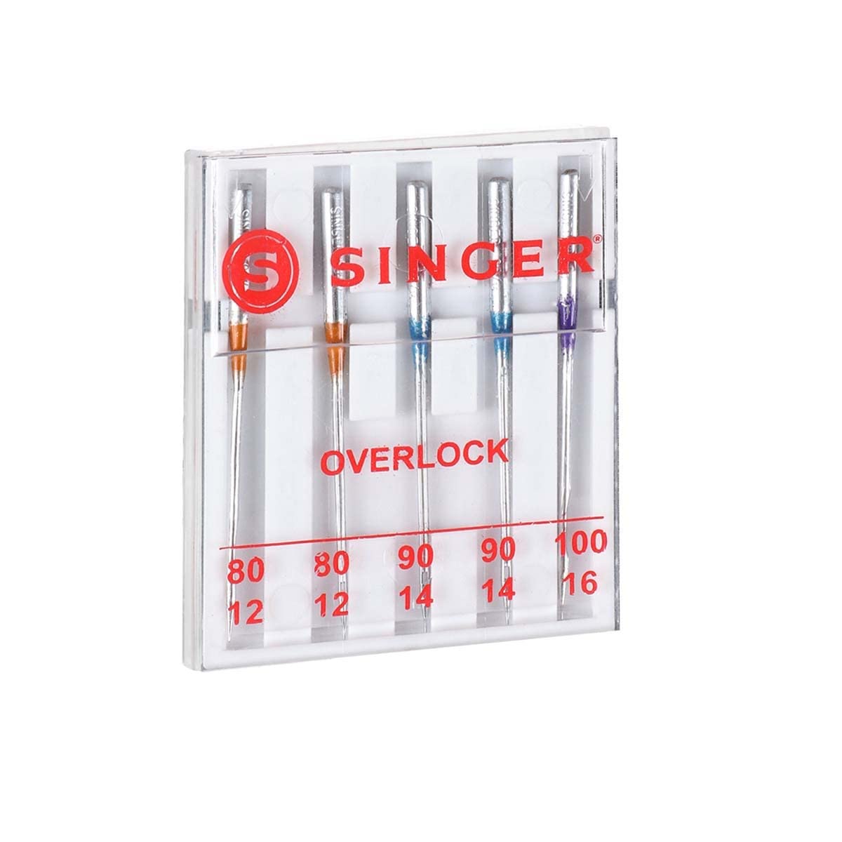 Universal Regular Point Overlock Machine Needles-Sizes 11/80 (2), 14/90 (2) & 16/100 (1) (Parallel Import)