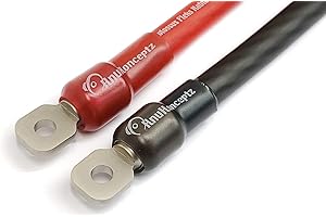 KnuKonceptz 0 Gauge Set Screw Ring Terminal Pair with Heat Shrink