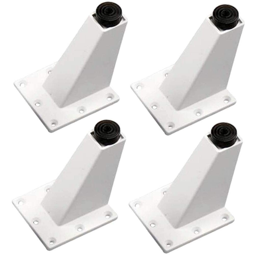 POFET 4pcs Furniture Cabinet feet Adjustable Aluminum Alloy Triangle for Cabinet Cupboard Wardrobe Chair Sofa Replacement Feet - White