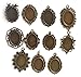 10 Pc Antiqued Blank Frame Setting for 18x25mm Flower Cabochon Resin Cameo or Glass Tray - DIY Crafts, Jewelry Making Pendant