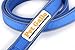 Reflective Dog Collar & Leash by PET GALLO: Padded Reflective 100% Pure Nylon Dog Collar with Reflective Nylon Pipe | Zinc Alloy Clip 7 & X-Crossed Reinforced Double Stitching on Lead |Color Blue (L)