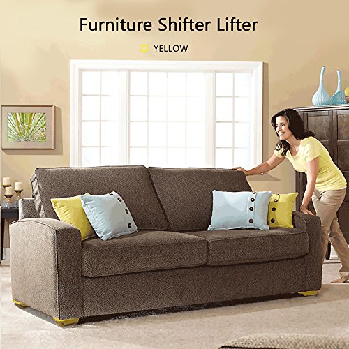 Furniture Transport Tools Furniture Lifter Furniture Move Tools Set with 4 Corner Remover Rollers and 1 Wheeled Bar Furniture Movers Lifter Easy to Redesign and Rearrange Living Space (Yellow)