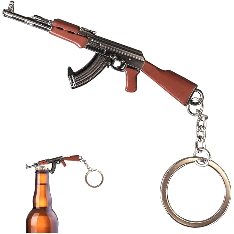 Gun Keychain Weapon Model Metal Keyring Mini Key Ring Chain