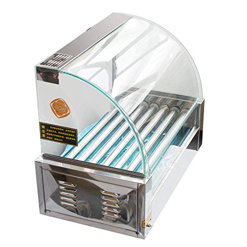 Zorvo Electric 18 Hot Dog 7 Roller Grill Cooker Machine Stainless Steel Non Stick Sausage Warmer Hotdogs Grilling Cooker Appliances with Cover and Easy to clean drawer Commercial/Household 110V 1050W（1Pack） - Thumbnail 3