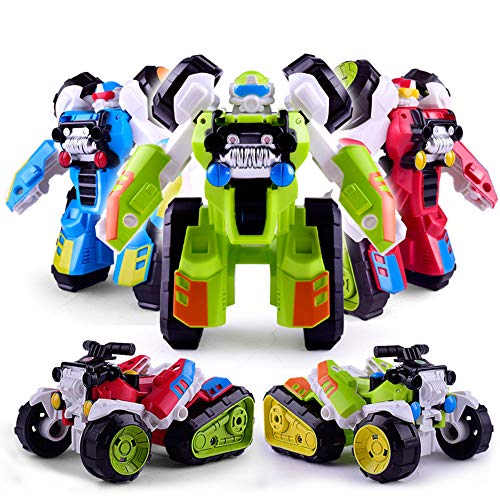 Robot Car Toy 2 in 1 Deformation Car for Kids Boys Playing Christmas Birthday Gifts Baby Toys ATV Robot Children New Creative Manual Deformation Robot Cartoon One-Step Variant Car Model