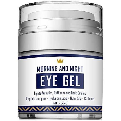 Eye Cream – Dark Circles & Under Eye Bags Treatment – Reduce Puffiness, Wrinkles – Effective Anti-Aging Eye Gel with Hyaluronic Acid, Gotu Kola Extract and Caffeine – Refreshing Serum