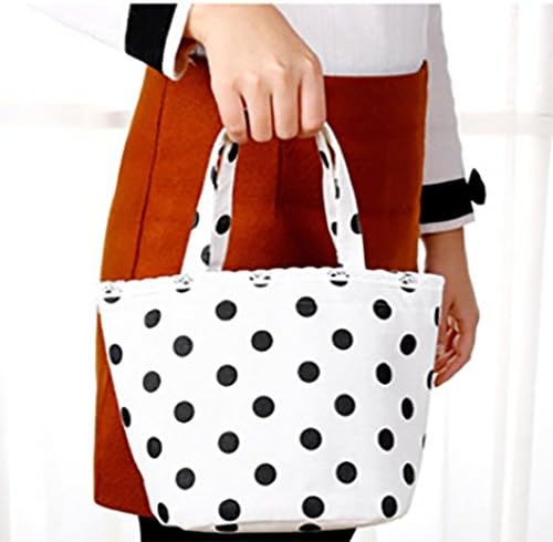 Mini Snack Tote,IEason Clearance Sale! Thermal Insulated Lunch Box Tote Cooler Bag Bento Pouch Lunch Container (White C)