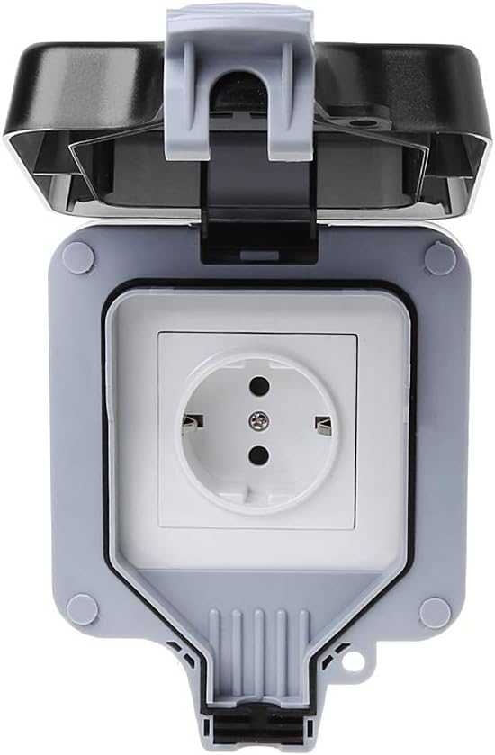 Presa Elettrica Impermeabile Per Camper E Roulotte - 16A 220-240V, 3 Pin, Incasso Con Cover - ABS E Rame, Incluso Viti