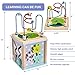 GLEEPORTE New | 5-in-1 Wooden Activity Play Cube | Deluxe Multi-Function Bead Maze Learning Toy for Toddlers and Kids | Ideal Gift