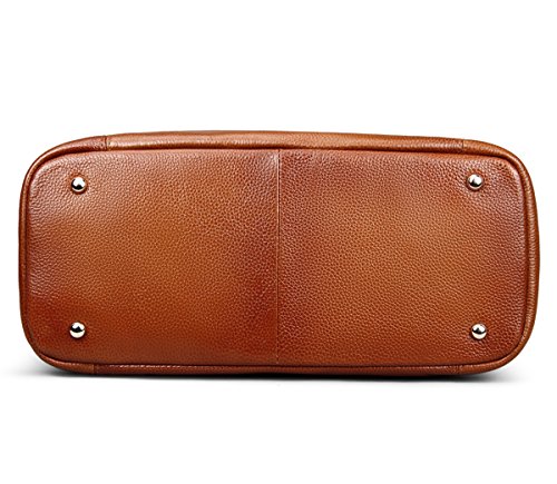 Jack&Chris Ladies Handbags and Purses Tote Bag for Women Leather Shoulder Bag, WBDZ8008DS (Brown-small)