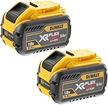 Dewalt Dcb547 18v 54v Xr Flexvolt 9 0ah Battery Dcb547 Xj Twin Pack 18v Yellow Amazon De Baumarkt